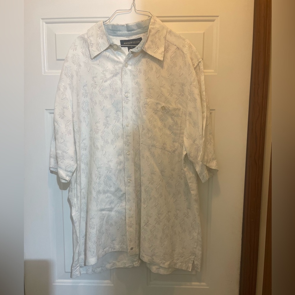 Andrew Fezza mens button down short sleeved shirt size XL